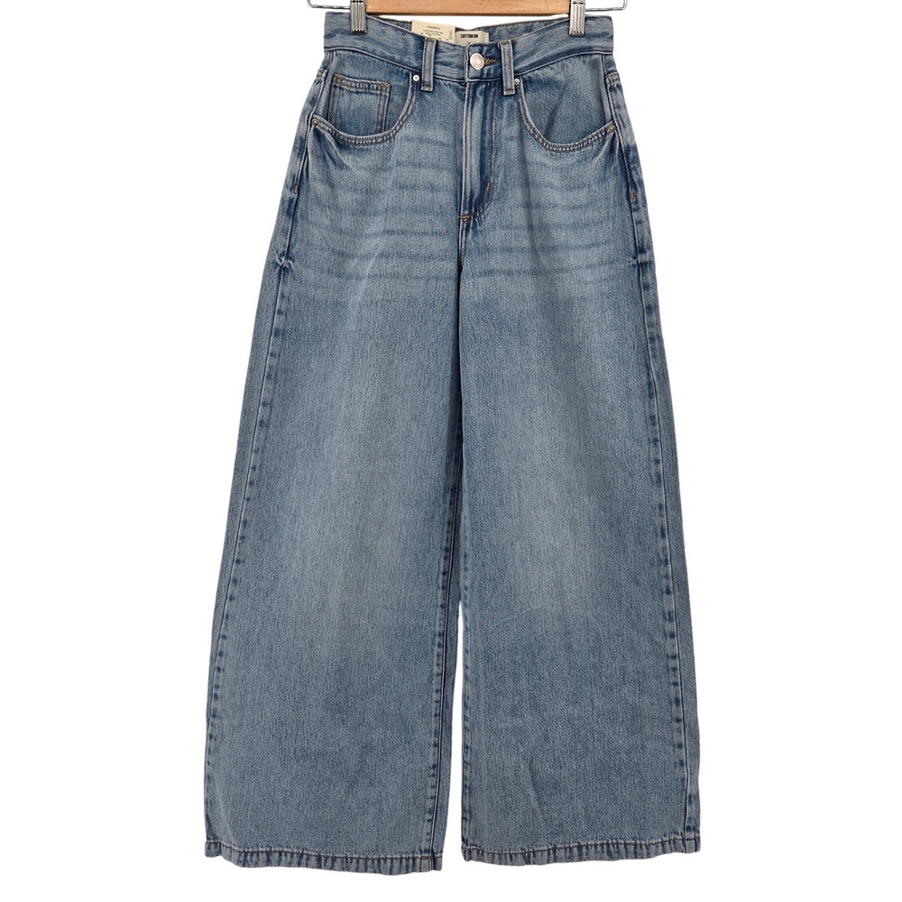 Cotton On Lyocell Super Wide Leg Jean Coast Blue High Rise Relaxed 24‎ Baggy